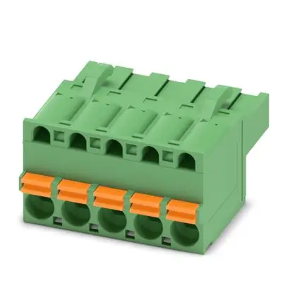 Produktfoto 1 von Phoenix Contact 5/..-ST, FKCT 2 Steckbarer Klemmenblock Steckverbinder 5-Kontakte 5mm-Raster Gerade