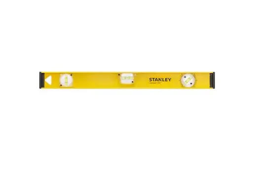 Produktfoto 1 von Stanley Wasserwaage, Typ I-Beam, 60 cm Kalibriert, Rahmen Aluminium, 3 Libelle/n Wasserdicht/Wasserbeständig, ±1.5 %