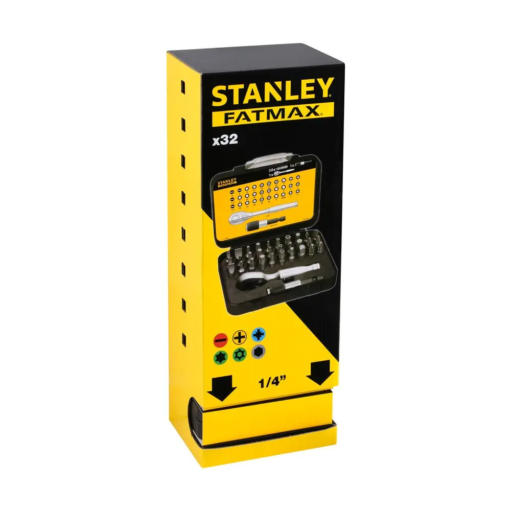 Produktfoto 1 von Stanley Bit Magnetischer Bithalter, Metall 25 mm 25 mm, 32-teilig