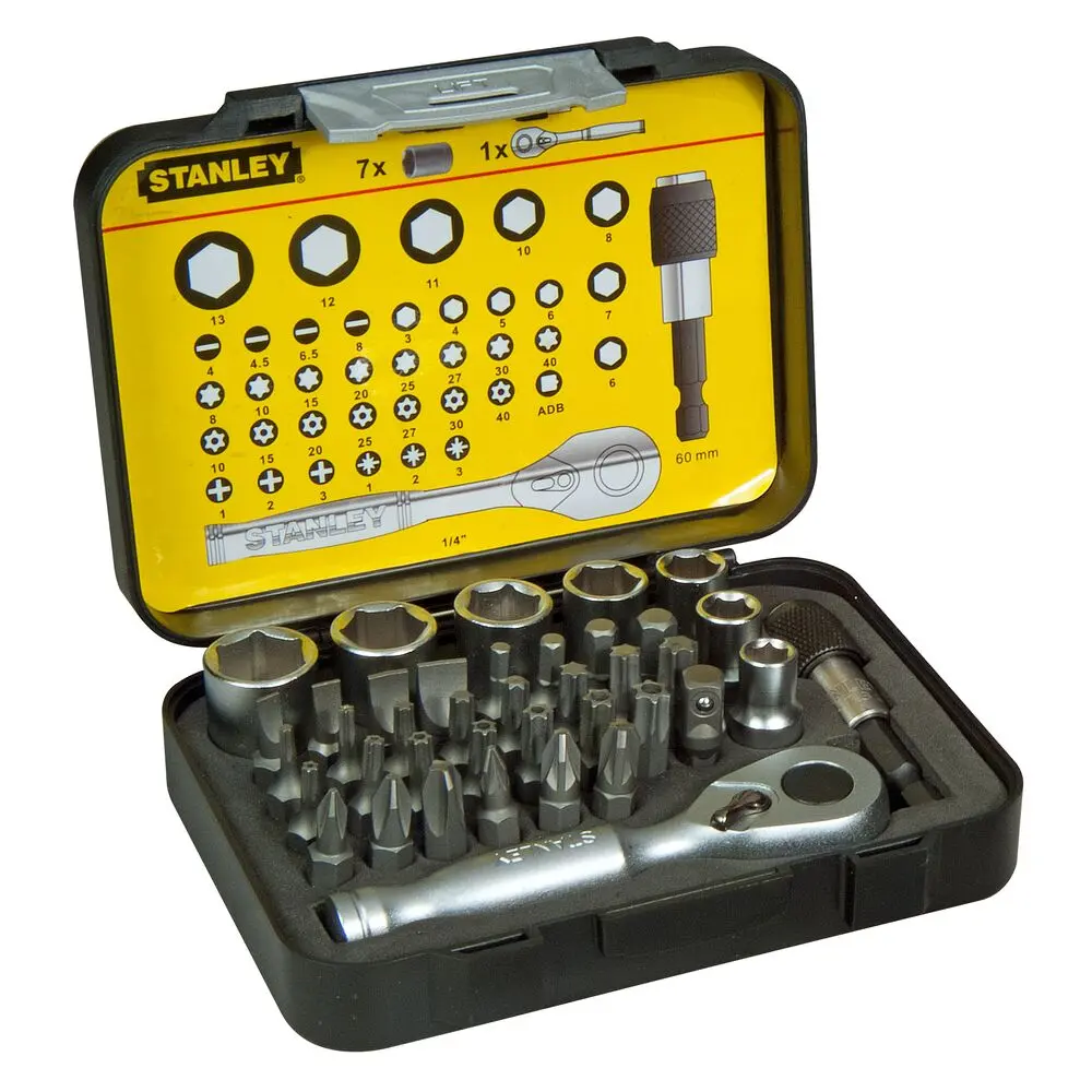 Produktfoto 1 von Stanley Bit Magnetischer Bithalter, Metall 25 mm 25 mm, 39-teilig