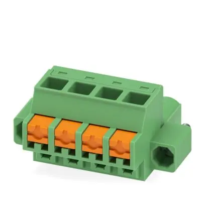Produktfoto 1 von Phoenix Contact 5/..-STF, FKCOW 2 Steckbarer Klemmenblock Steckverbinder 4-Kontakte 5.08mm-Raster Gerade