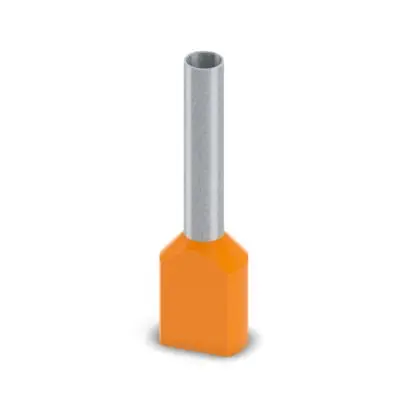 Produktfoto 1 von Phoenix Contact AI-TWIN Aderendhülse, Stift ø 3.8 mm, Orange, Polypropylen, 18 mm, 18 mm, Isoliert, 12 AWG max.