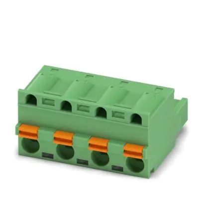 Produktfoto 1 von Phoenix Contact 5 HC/..-ST, GFKC 2 Steckbarer Klemmenblock Steckverbinder 4-Kontakte 7.62mm-Raster Gerade