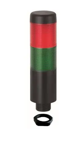 Produktfoto 1 von Werma KOMPAKT 37 LED Signalturm 2-stufig Linse Grün, Rot +