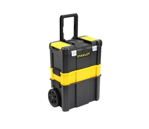 Stanley Metall, Kunststoff Werkzeugbox Essentielle Werkstatt auf Rollen Schwarz, L. 47.5 cm B. 63 cm H. 47.5 cm, 4.404