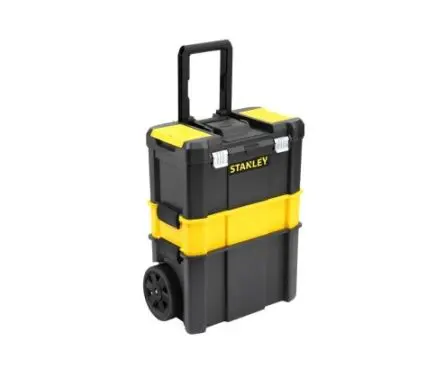 Produktfoto 1 von Stanley Metall, Kunststoff Werkzeugbox Essentielle Werkstatt auf Rollen Schwarz, L. 47.5 cm B. 63cm H. 47.5 cm, 4.404