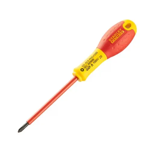 Produktfoto 1 von Stanley VDE 1000V zugelassen PH1 Isoliert, Silizium-Stahl, Kohlenstoff, 260 mm / Klinge 100 mm