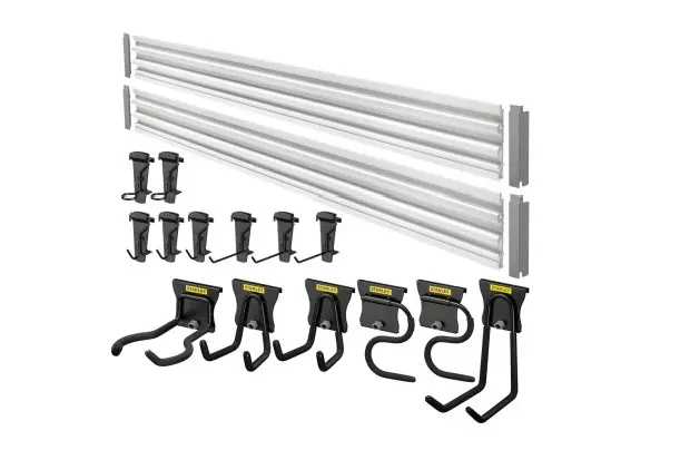 Produktfoto 1 von Stanley Wandschienensystem-Bausatz, Werkzeughaken, Stahl