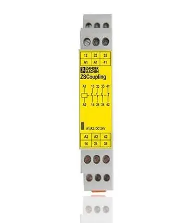 Produktfoto 1 von ZANDER AACHEN ZC Sicherheitsrelais 24V, 4 Sicherheitskontakte, 2 Hilfsschalter DIN VDE 0110-1, EN 61810-3, EN 60204-1,