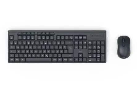 Produktfoto 1 von Hama F2173056 Tastatur & Maus Set, Drahtlos Tastatur, Drahtlos Maus, Tastatur MultiMedia AZERTY Schwarz