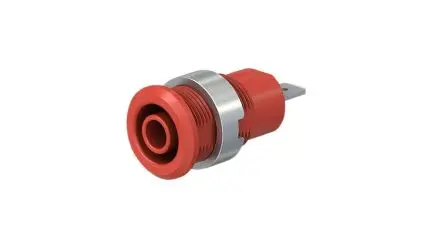 Produktfoto 1 von Staubli 4 mm Buchse Rot Buchse für Laborstecker, Kontakt Nickel, 1kV 24A, Schraubanschluss