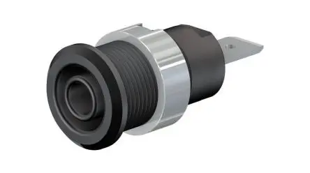 Produktfoto 1 von Staubli 4 mm Buchse Schwarz Bananenstecker, Kontakt Nickel, 1kV 32A, Schraubanschluss