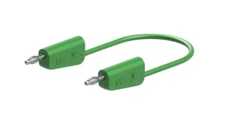 Produktfoto 1 von Staubli Messleitung 19A Stecker / Stecker, Grün Polyvinylchlorid-isoliert 50 cm, 30V, 60 V