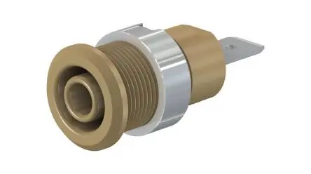 Produktfoto 1 von Staubli 4 mm Buchse Braun Bananenstecker, Kontakt Nickel, 1kV 32A, Schraubanschluss