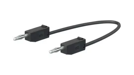 Staubli Messleitung 10A Stecker / Stecker, Schwarz Polyvinylchlorid-isoliert 60 cm, 30V, 60 V