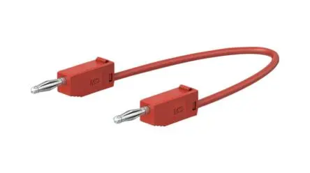 Staubli Messleitung 10A Stecker / Stecker, Rot Polyvinylchlorid-isoliert 60 cm, 30V, 60 V