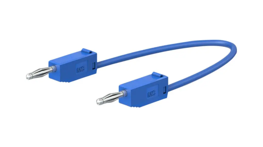 Produktfoto 1 von Staubli Messleitung 10A Stecker / Stecker, Blau Polyvinylchlorid-isoliert 60 cm, 30 → 60 V