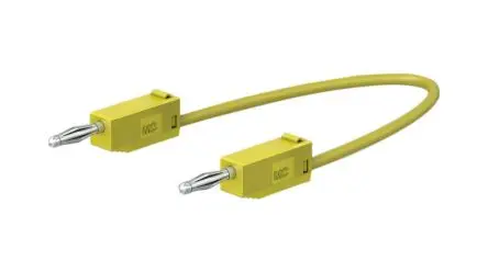 Produktfoto 1 von Staubli Messleitung 10A Stecker / Stecker, Gelb Polyvinylchlorid-isoliert 60 cm, 30V, 60 V