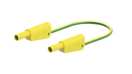 Produktfoto 1 von Staubli Messleitung 19A Stecker / Stecker, Grün, Gelb Polyvinylchlorid-isoliert 50 cm, 1000V, 600 V