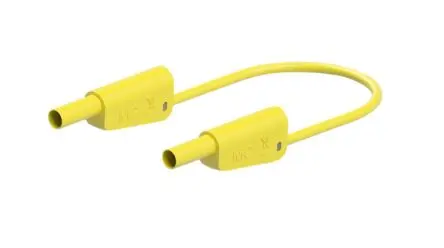 Produktfoto 1 von Staubli Messleitung 19A Stecker / Stecker, Gelb Silikon-isoliert 50 cm, 1000V, 600 V