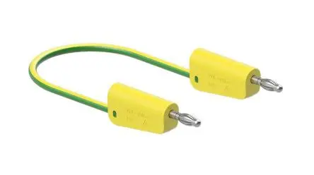 Produktfoto 1 von Staubli Messleitung 19A Stecker / Stecker, Gelb, Grün Polyvinylchlorid-isoliert 50 cm, 30V, 60 V