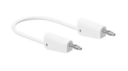 Produktfoto 1 von Staubli Messleitung 19A Stecker / Stecker, Weiß Polyvinylchlorid-isoliert 200 cm, 30V, 60 V
