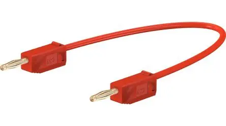 Produktfoto 1 von Staubli Messleitung 10A Stecker / Stecker, Rot Polyvinylchlorid-isoliert 7.5 cm, 30V, 60 V