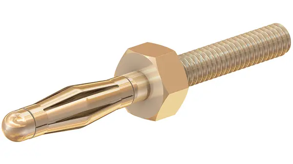 Produktfoto 1 von Staubli 2 mm Stecker Bananenstecker, Kontakt Gold, Schraubanschluss