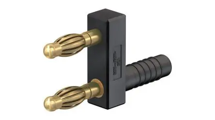Produktfoto 1 von Staubli 4 mm Stecker Schwarz Bananenstecker, Kontakt Gold, 30V, 60 V 32A Federanschlussklemme