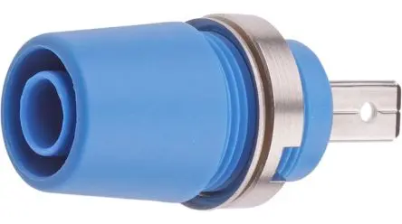 Produktfoto 1 von Staubli 4 mm Buchse Blau Buchse für Laborstecker, Kontakt Nickel, 1kV 20A M4-Gewinde