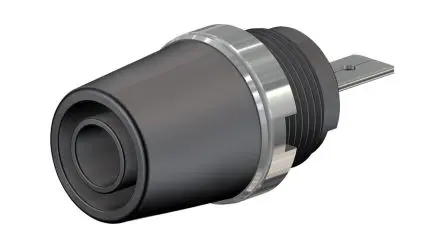 Produktfoto 1 von Staubli 4 mm Buchse Schwarz Buchse für Laborstecker, Kontakt Nickel, 1kV 20A M4-Gewinde
