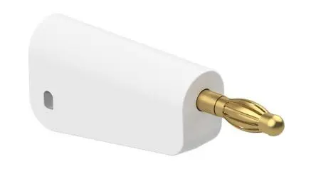 Produktfoto 1 von Staubli 4 mm Stecker Weiß Bananenstecker, Kontakt Gold, 30V, 60 V 32A, Schraubanschluss