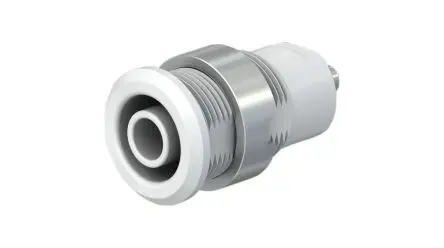 Produktfoto 1 von Staubli 4 mm Buchse Weiß Buchse für Laborstecker, Kontakt Nickel, 1kV 24A Lot