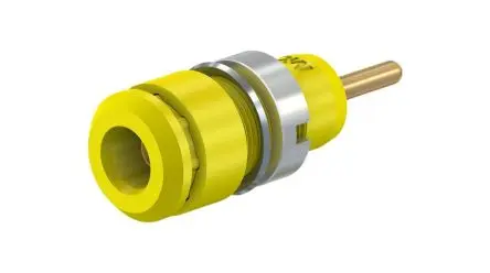 Produktfoto 1 von Staubli 2 mm Buchse Gelb Buchse für Laborstecker, Kontakt Gold, 1000V, 600 V 10A Stift