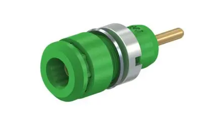 Produktfoto 1 von Staubli 2 mm Buchse Grün Buchse für Laborstecker, Kontakt Gold, 1000V, 600 V 10A Stift