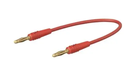 Produktfoto 1 von Staubli Messleitung 10A Stecker / Stecker, Rot Polyvinylchlorid-isoliert 7.5 cm, 30V, 60 V