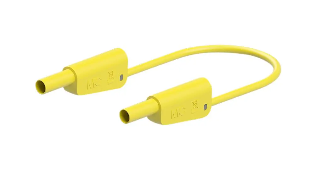 Produktfoto 1 von Staubli Messleitung 19A Stecker / Stecker, Gelb Polyvinylchlorid-isoliert 25 cm, 600 → 1000 V