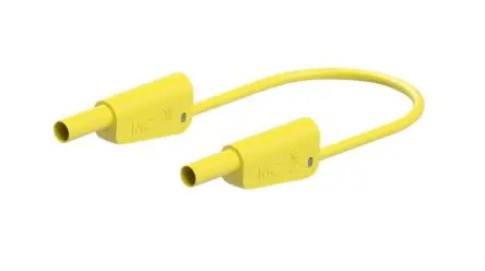 Produktfoto 1 von Staubli Messleitung 19A Stecker / Stecker, Gelb Polyvinylchlorid-isoliert 25 cm, 1000V, 600 V
