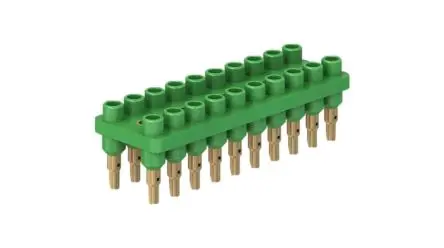 Produktfoto 1 von Staubli 2 mm Buchse Grün Buchse für Laborstecker, Kontakt Gold, 30V, 60 V 10A Lot