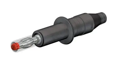 Produktfoto 1 von Staubli 4 mm Stecker Schwarz Bananenstecker, Kontakt Nickel, 600V 32A, Schraubanschluss