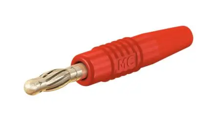 Produktfoto 1 von Staubli 4 mm Stecker Rot Bananenstecker, Kontakt Gold, 30V, 60 V 32A Lot