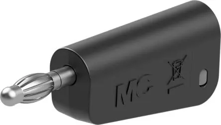 Produktfoto 1 von Staubli 4 mm Stecker Schwarz Bananenstecker, Kontakt Nickel, 30V, 60 V 19A Lot