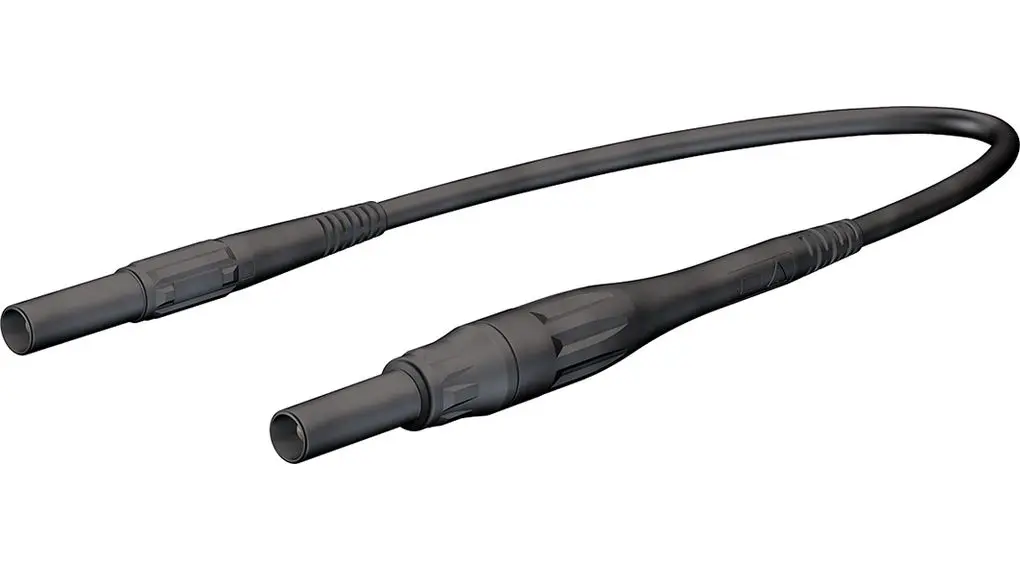 Produktfoto 1 von Staubli Messleitung 8A Stecker / Stecker, Schwarz Silikon-isoliert 200 cm, 1 kV