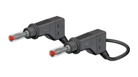 Produktfoto 1 von Staubli Messleitung 10A Stecker / Stecker, Schwarz Polyvinylchlorid-isoliert 100 cm, 600V