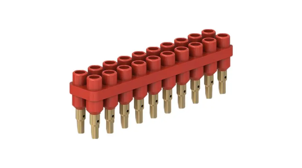 Produktfoto 1 von Staubli 2 mm Buchse Rot Buchse für Laborstecker, Kontakt Gold, 30 → 60 V 10A Lot