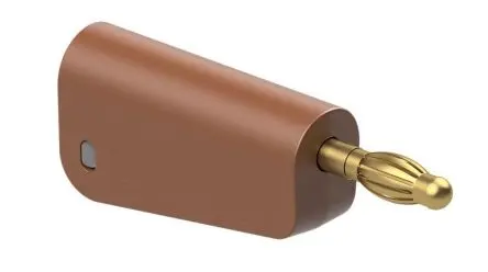 Staubli 4 mm Stecker Braun Bananenstecker, Kontakt Gold, 30V, 60 V 32A, Schraubanschluss