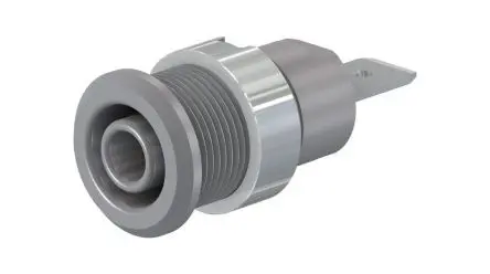 Produktfoto 1 von Staubli 4 mm Buchse Grau Buchse für Laborstecker, Kontakt Nickel, 1kV 32A, Schraubanschluss
