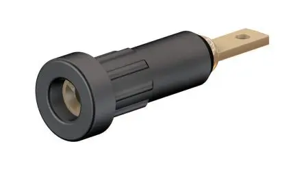 Produktfoto 1 von Staubli 2 mm Buchse Schwarz Buchse für Laborstecker, Kontakt Gold, 30V, 60 V 10A Presssitz