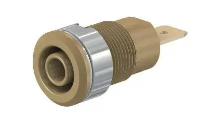 Produktfoto 1 von Staubli 4 mm Buchse Braun Buchse für Laborstecker, Kontakt Gold, 1kV 32A, Schraubanschluss