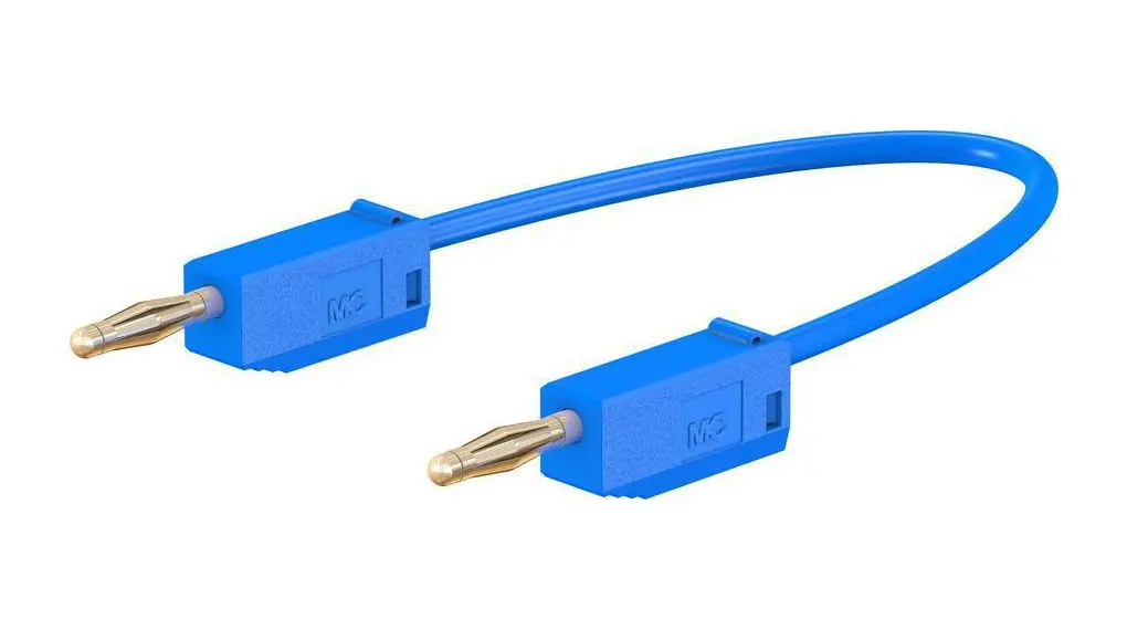Produktfoto 1 von Staubli Messleitung 10A Stecker / Stecker, Blau Polyvinylchlorid-isoliert 45 cm, 30 → 60 V
